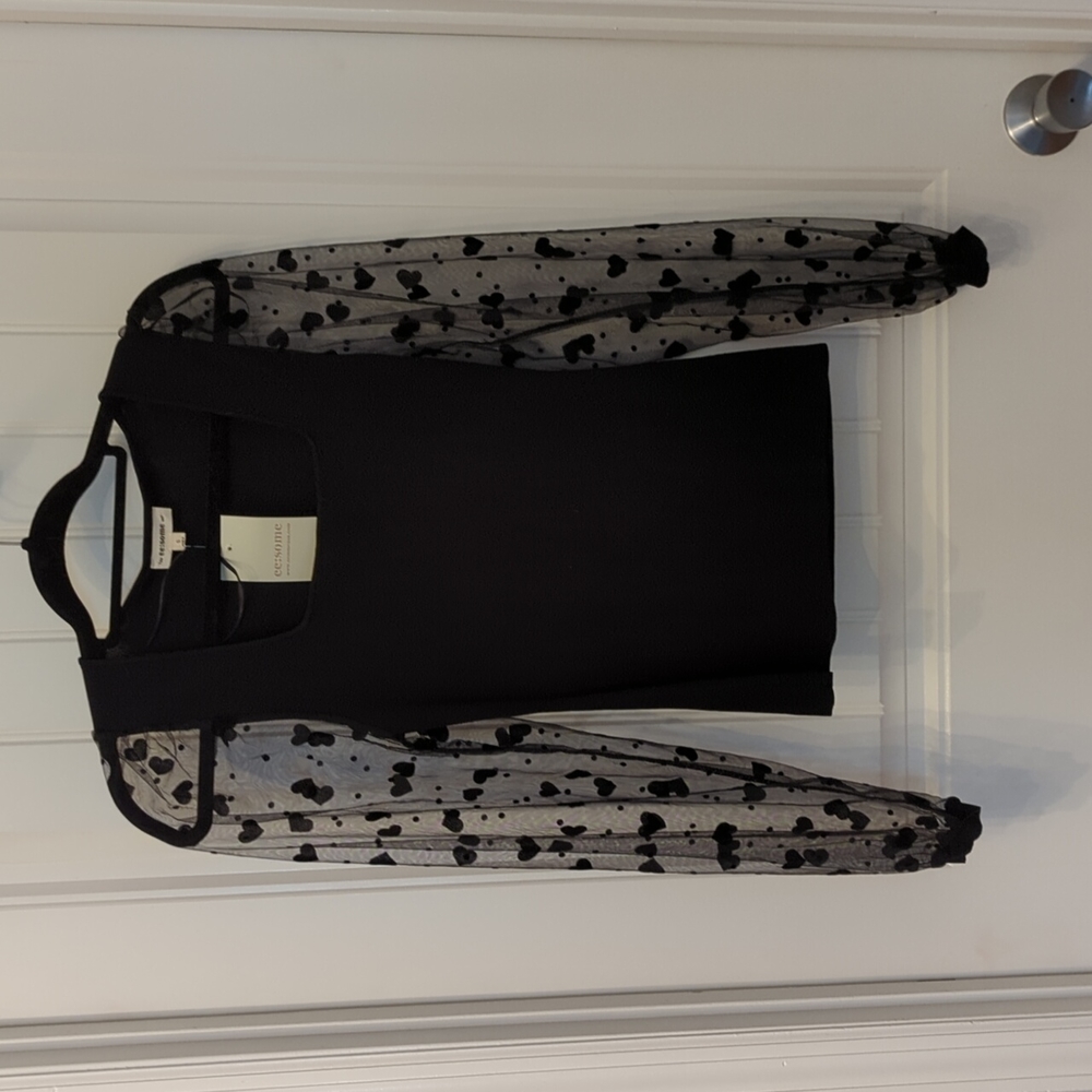 NWT ee:some Black & Lace Top | S